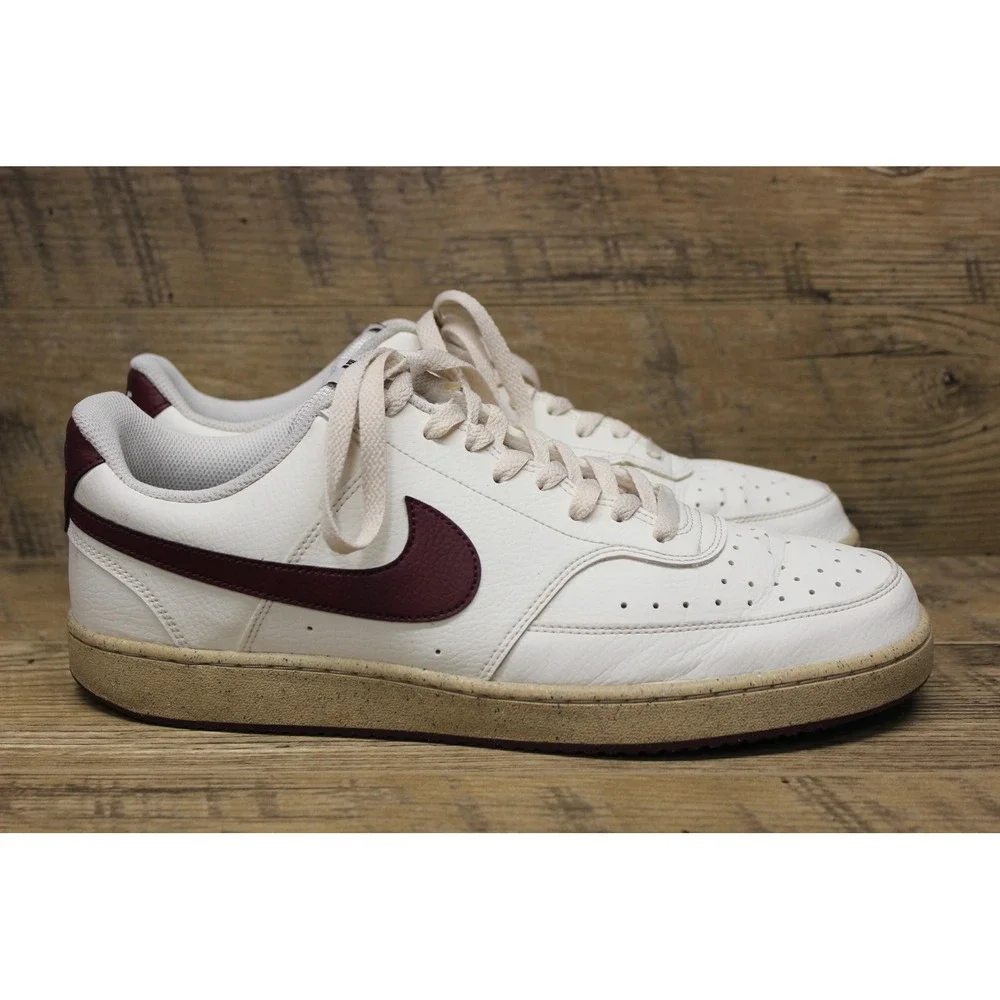 Nike Court‎ Vision Low Next Nature Men's Sneakers Size 13 Sail Dark Beetroot